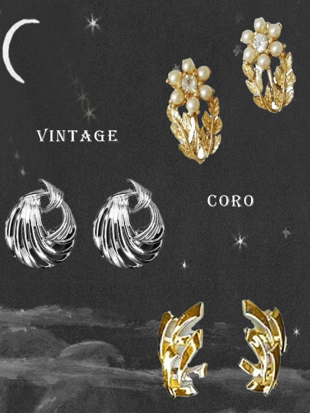Vintage Clip On Earrings Bundle -Collectible Coro Jewelry